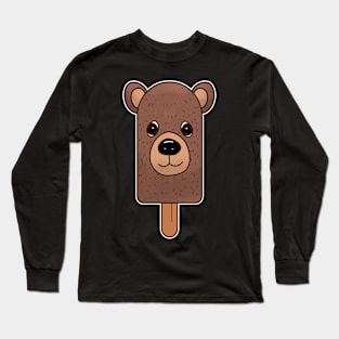 Animal Popsicle Brown Bear Ice Cream Summer Gift Long Sleeve T-Shirt